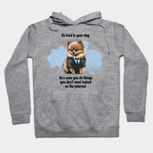 Pomeranian Be Kind To Your Dog. He's Seen You Do Things You Don't Want Leaked On The Internet Hoodie